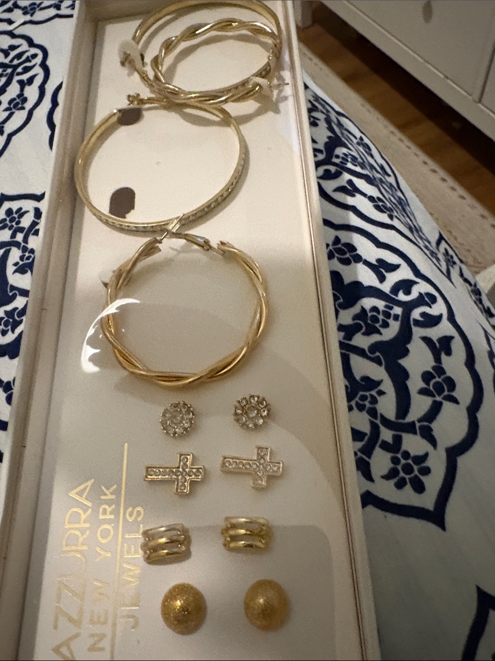 Gold-Tone Women's Earring and Bangle Set